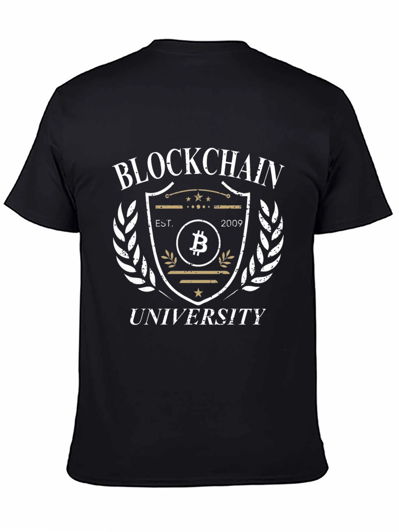 Blockchain University T-Shirt - Bitcoin Crest Tee