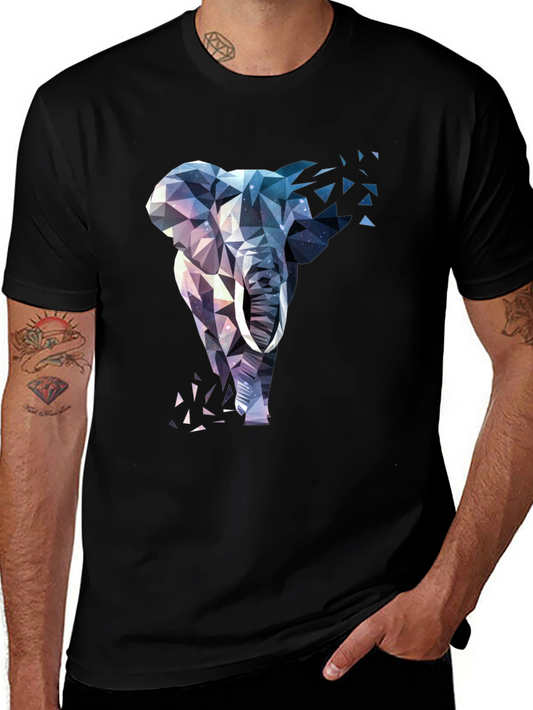 Geometric Elephant Graphic Tee - Cool Animal Print