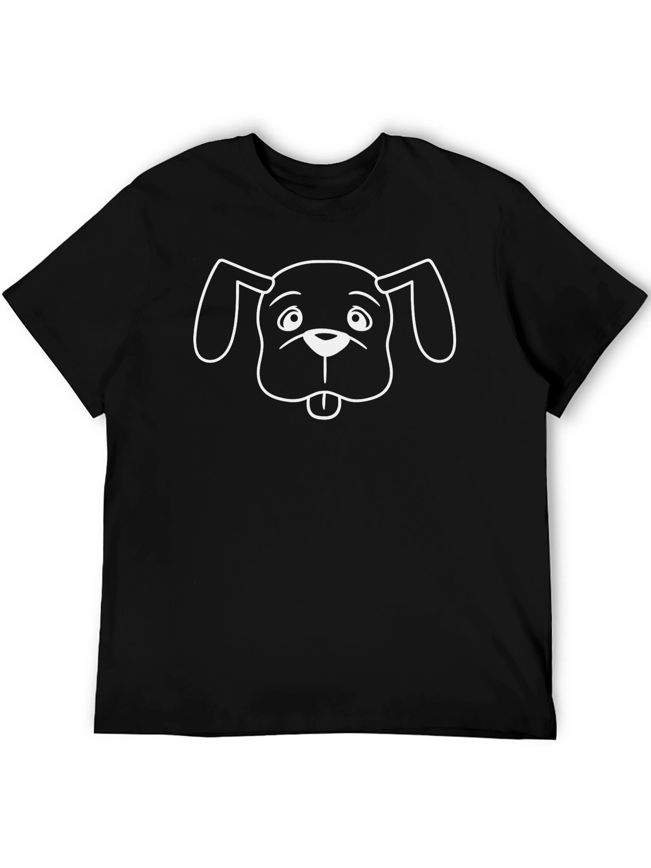 Dog Graphic Tee - Black Cotton Casual T-Shirt