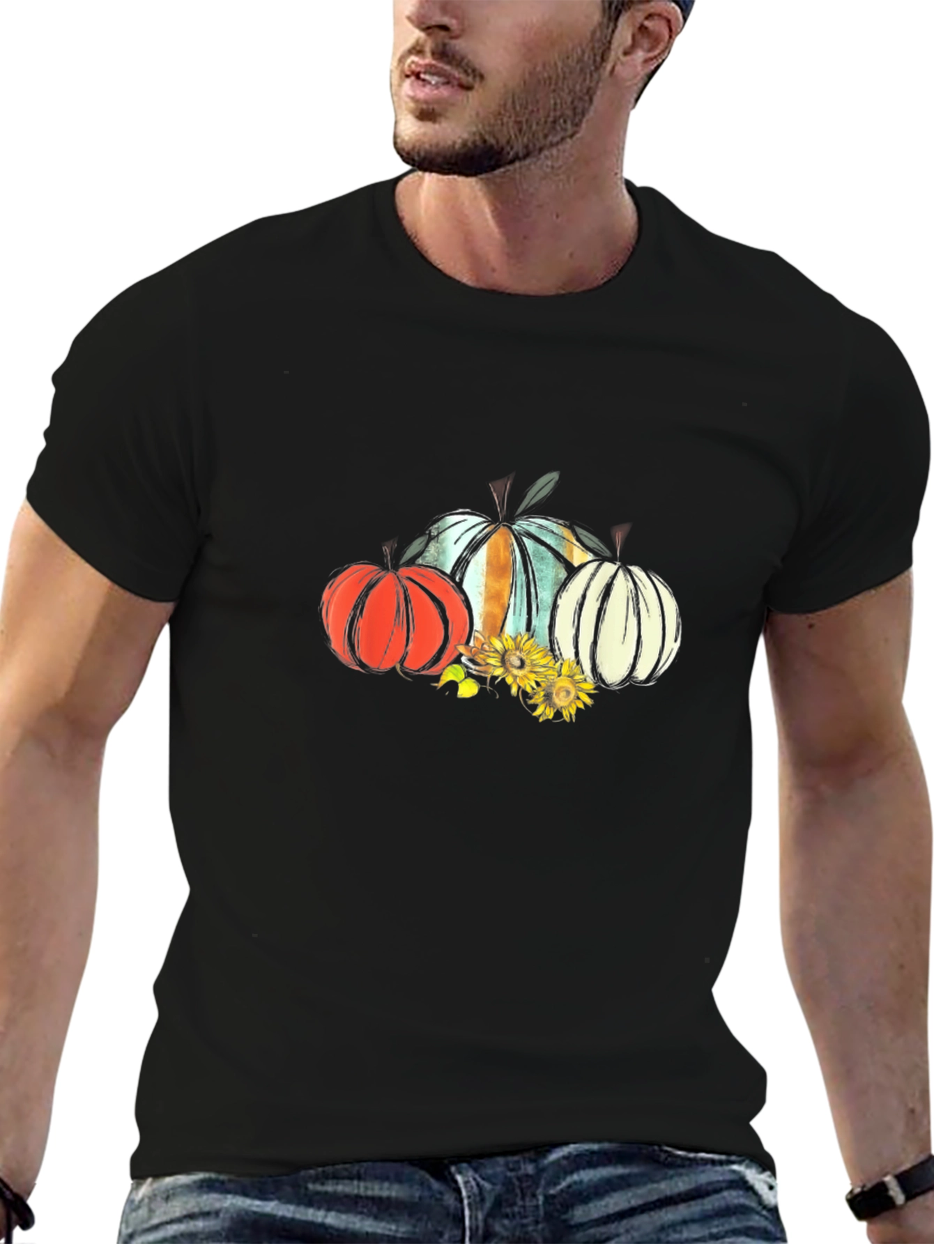 Fall Pumpkin & Sunflower Graphic Tee