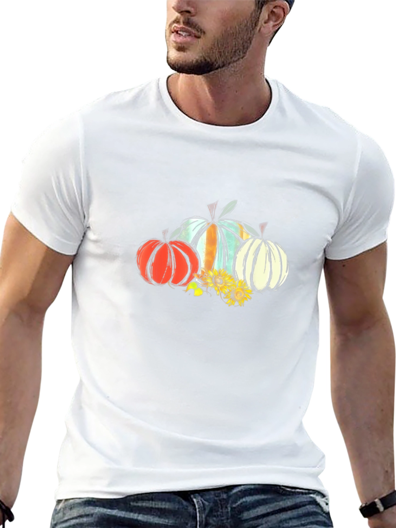 Fall Pumpkin & Sunflower Graphic Tee