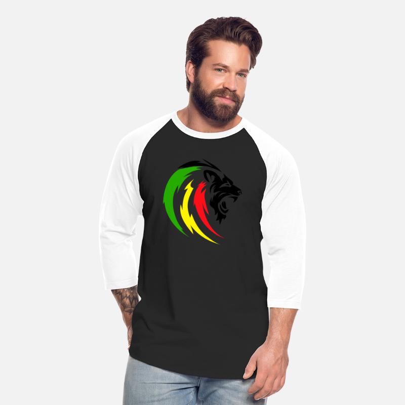 Rastafari Lion with Reggae Flag Colors, Green Red