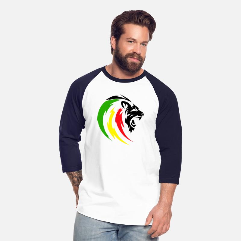 Rastafari Lion with Reggae Flag Colors, Green Red