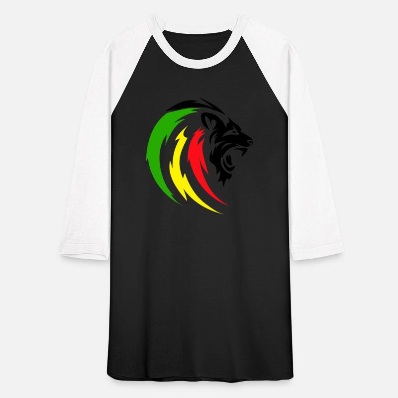Rastafari Lion with Reggae Flag Colors, Green Red