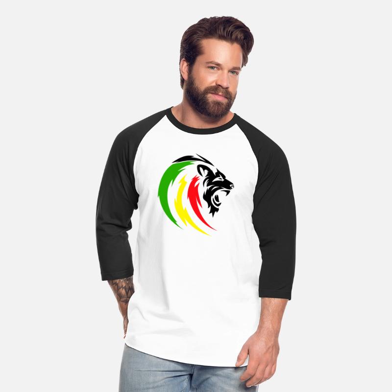Rastafari Lion with Reggae Flag Colors, Green Red