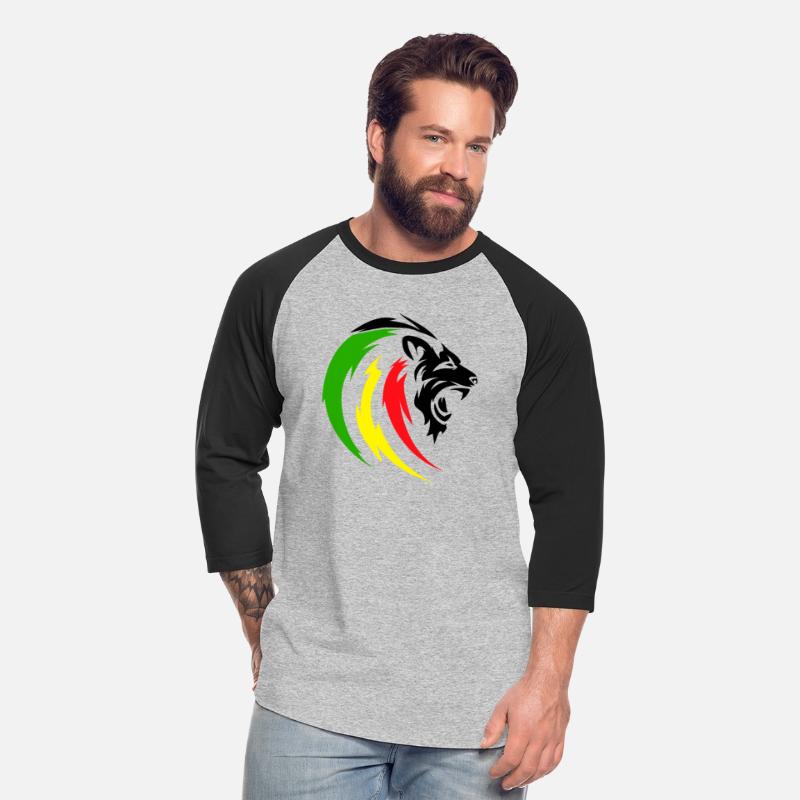 Rastafari Lion with Reggae Flag Colors, Green Red