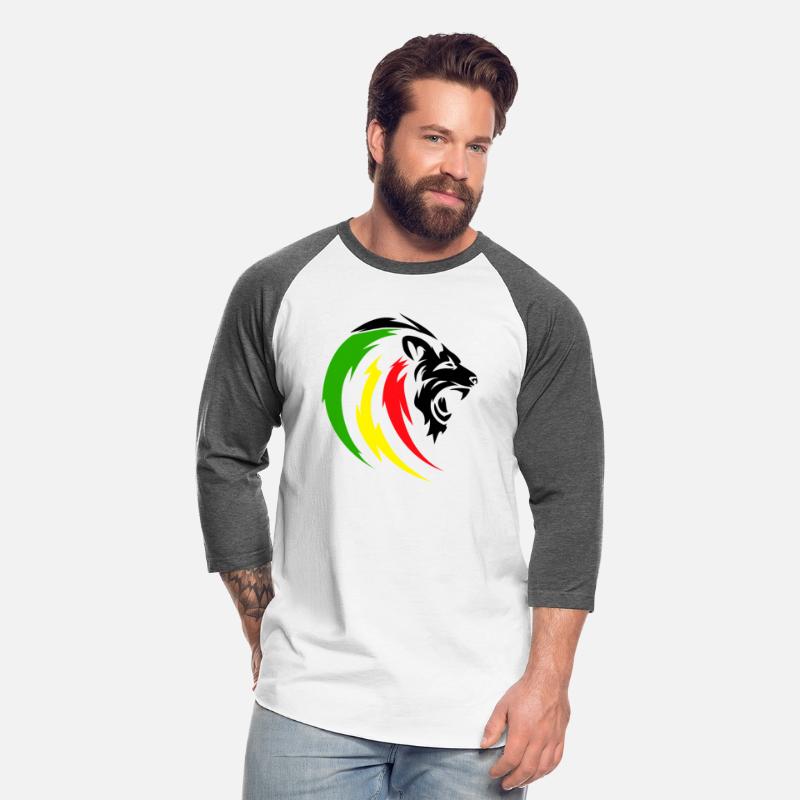 Rastafari Lion with Reggae Flag Colors, Green Red