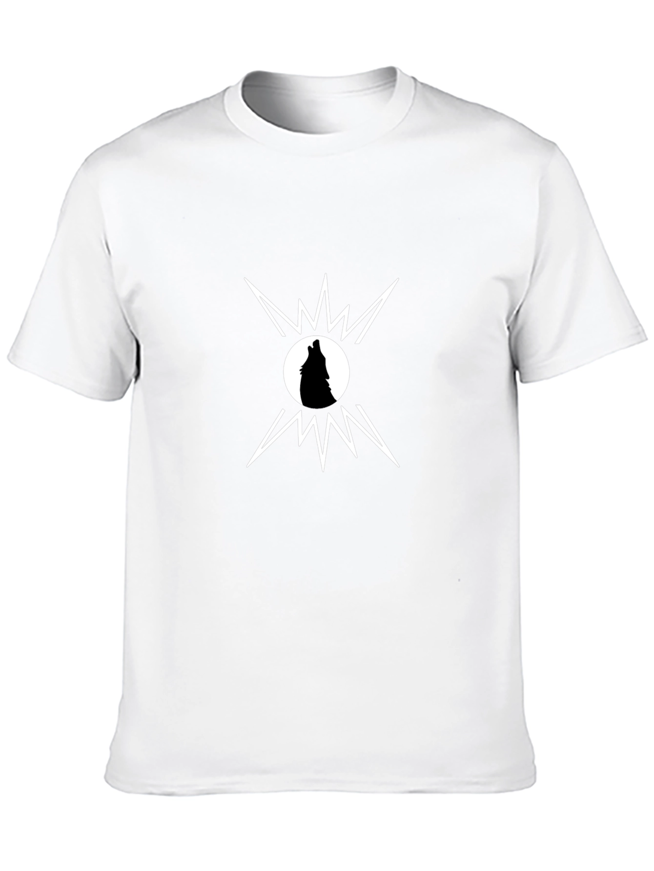 Wolf Howl Graphic Tee - Black Cotton Comfort