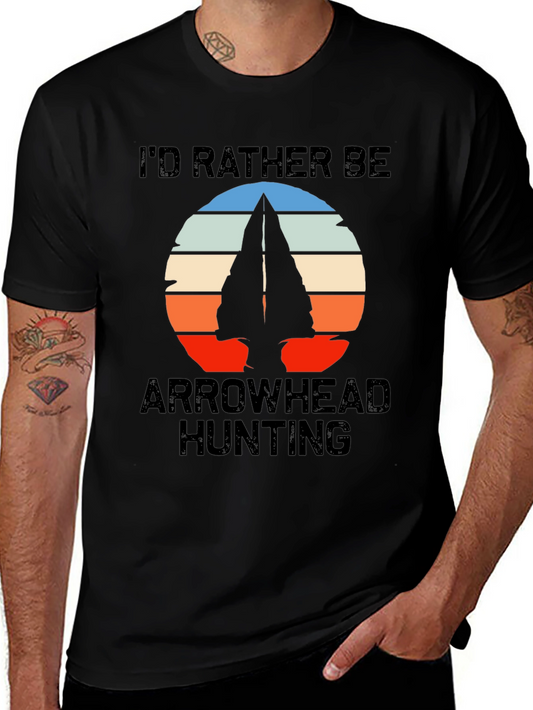 Arrowhead Hunting Graphic T-Shirt - Vintage Sunset Design