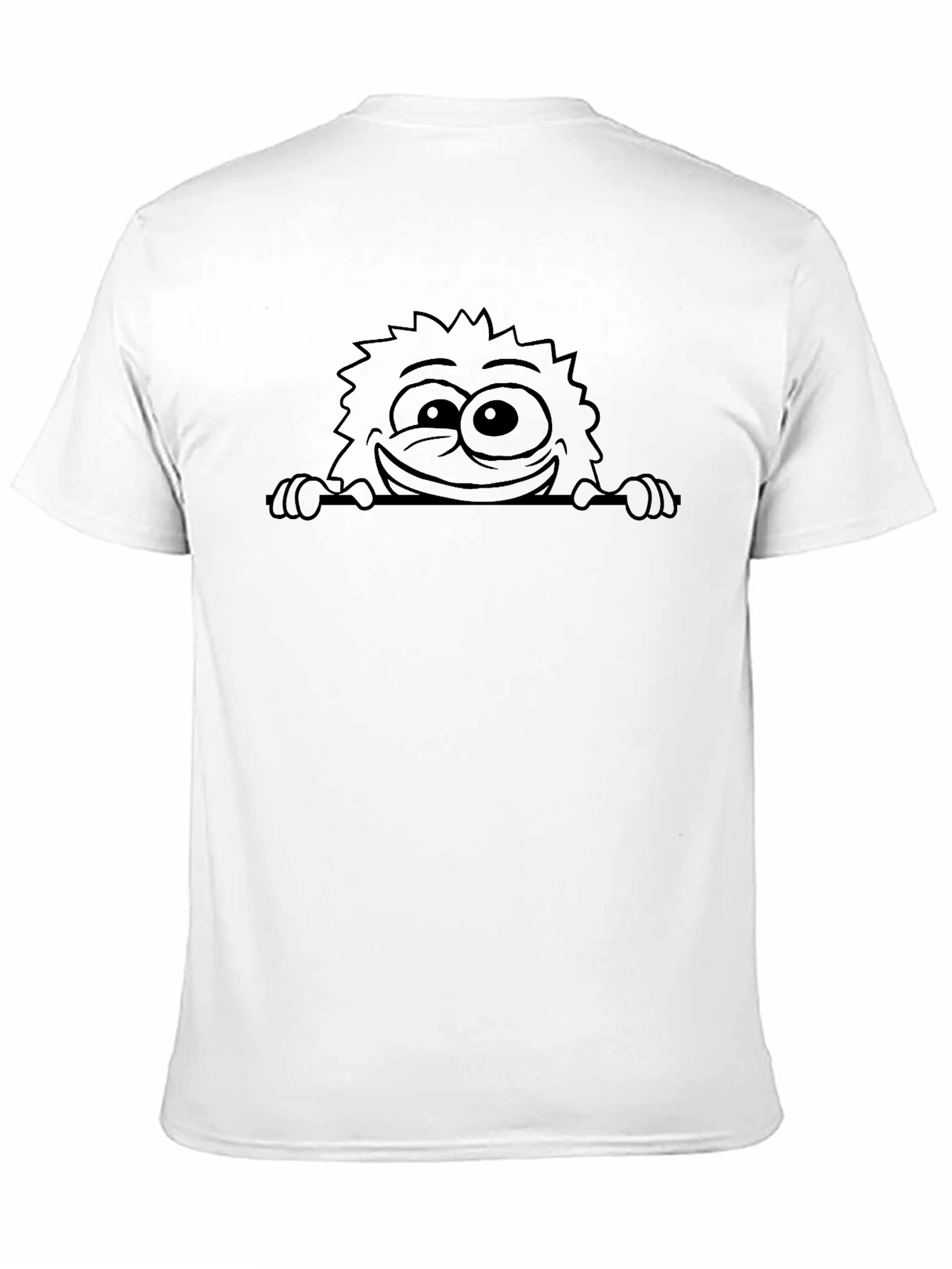 Monster Peek Graphic Tee - Black Cotton T-Shirt