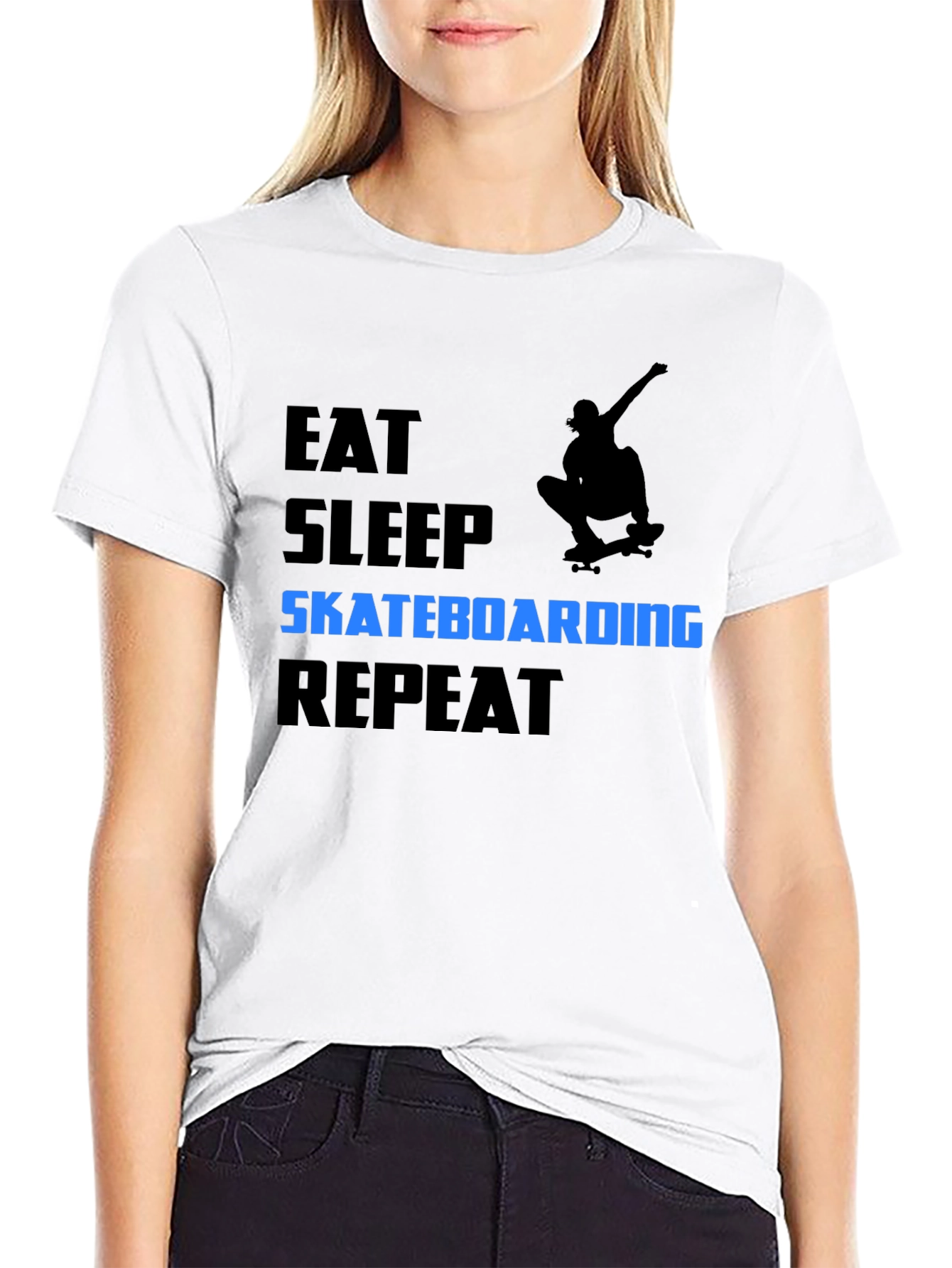 Eat Sleep Skateboarding T-Shirt - Black Graphic Tee