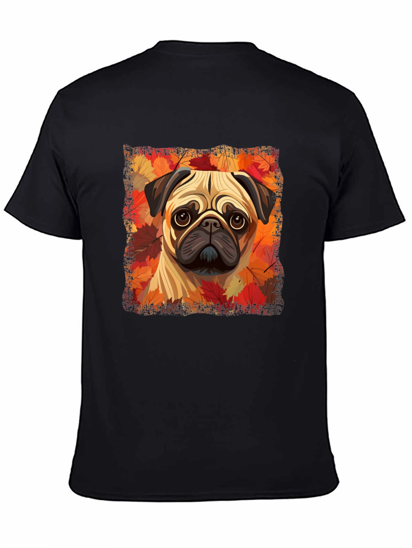 Pug in Autumn Leaves Graphic T-Shirt
