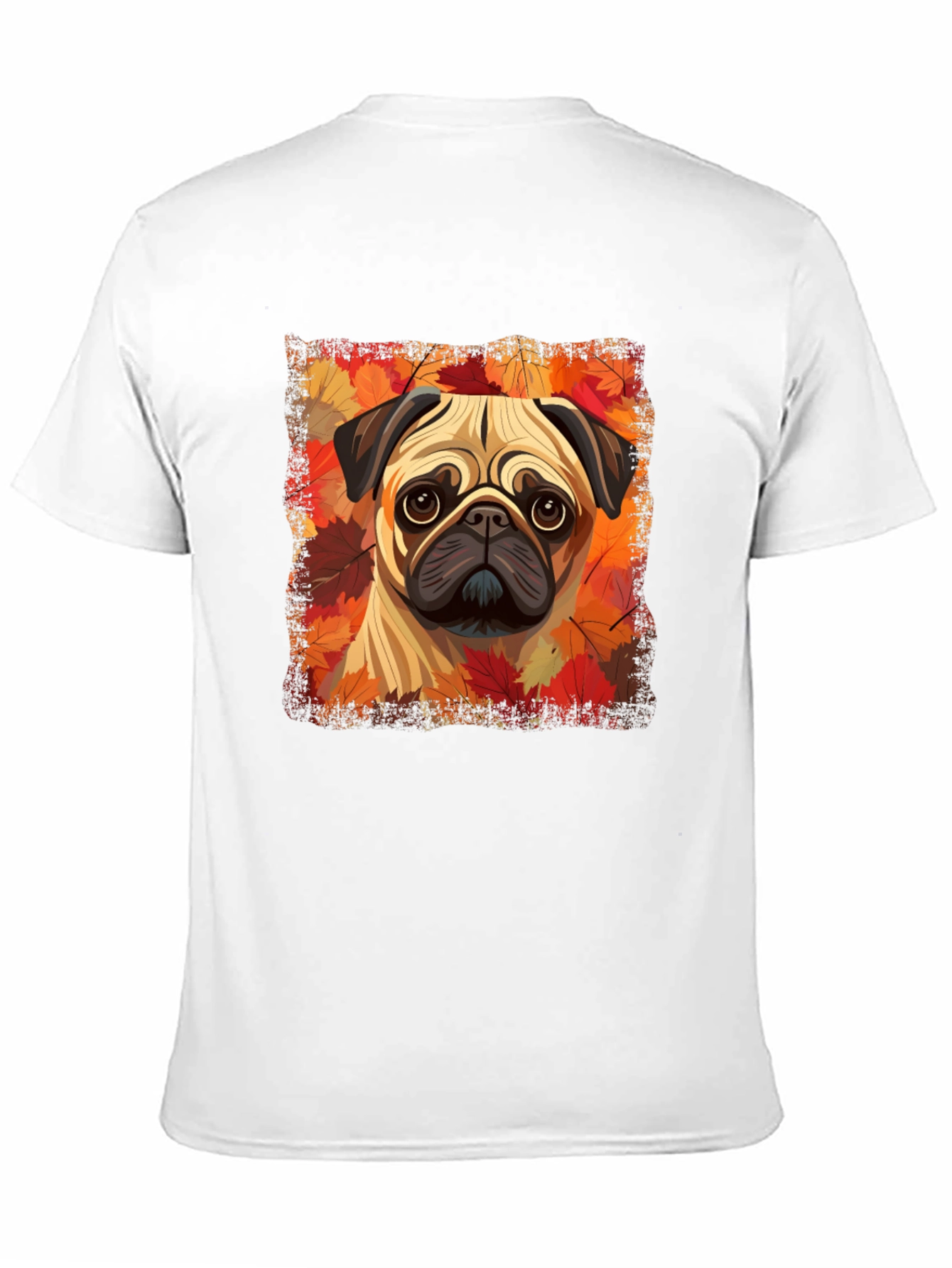 Pug in Autumn Leaves Graphic T-Shirt