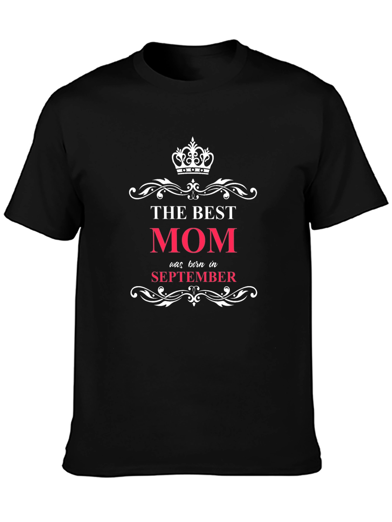 Best Mom September Birthday Black T-Shirt