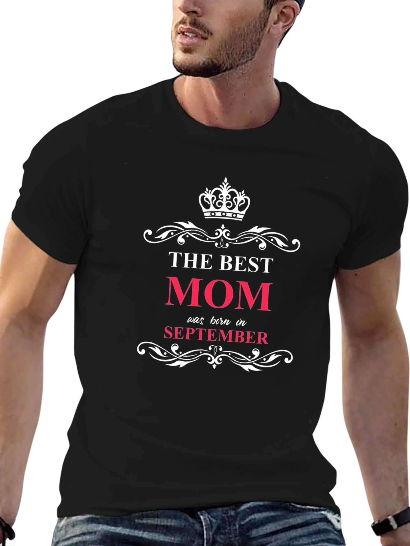 Best Mom September Birthday Black T-Shirt