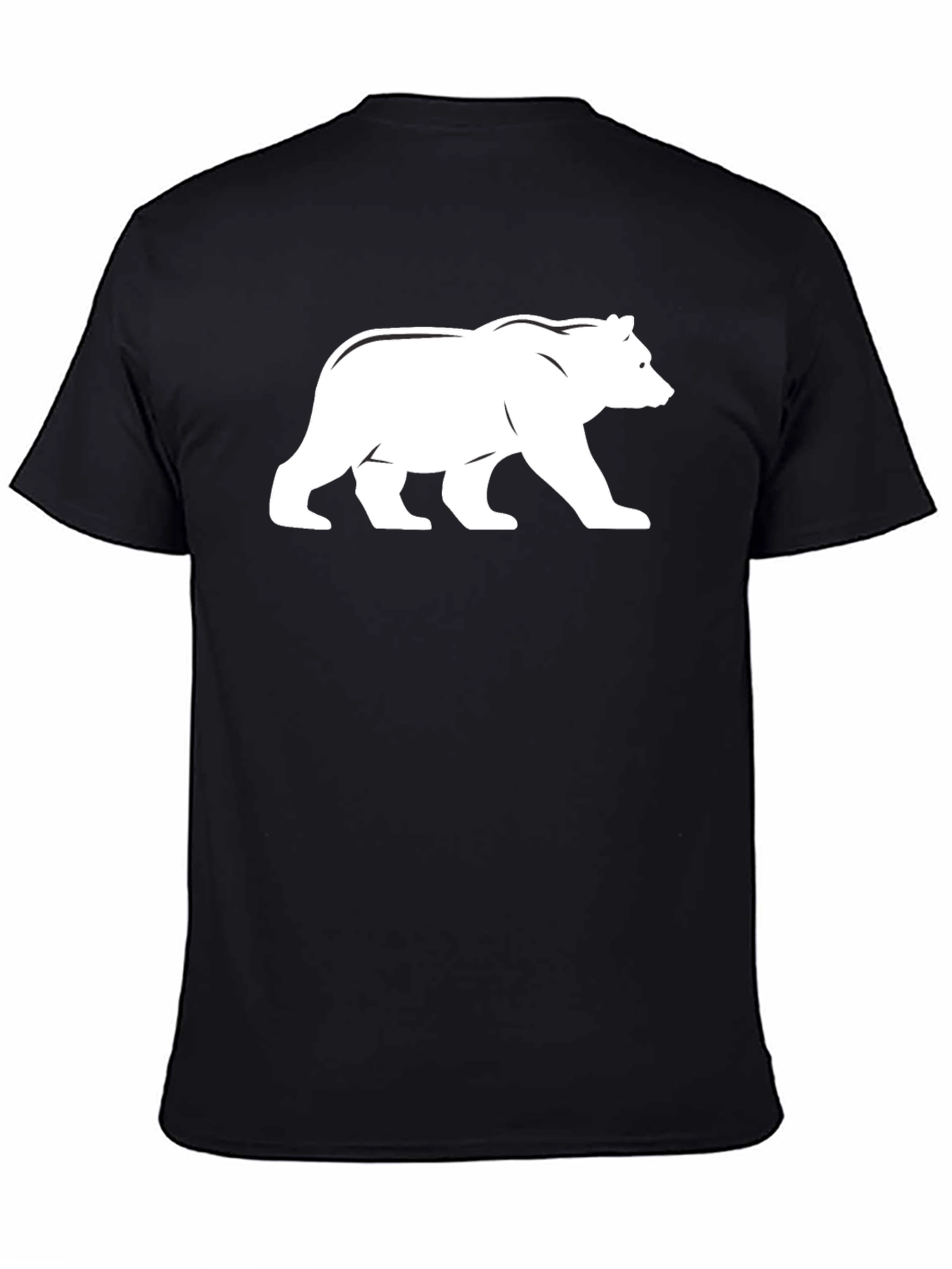 Bear Silhouette Graphic Tee - Black Casual Shirt