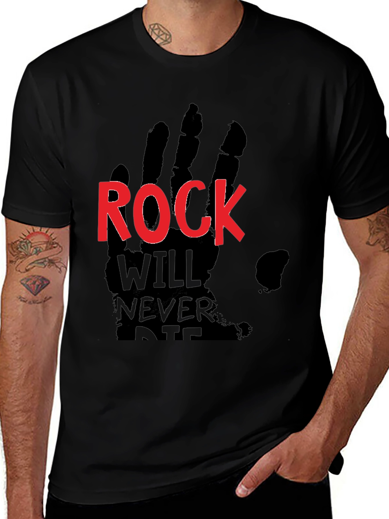 Rock Will Never Die Black T-Shirt