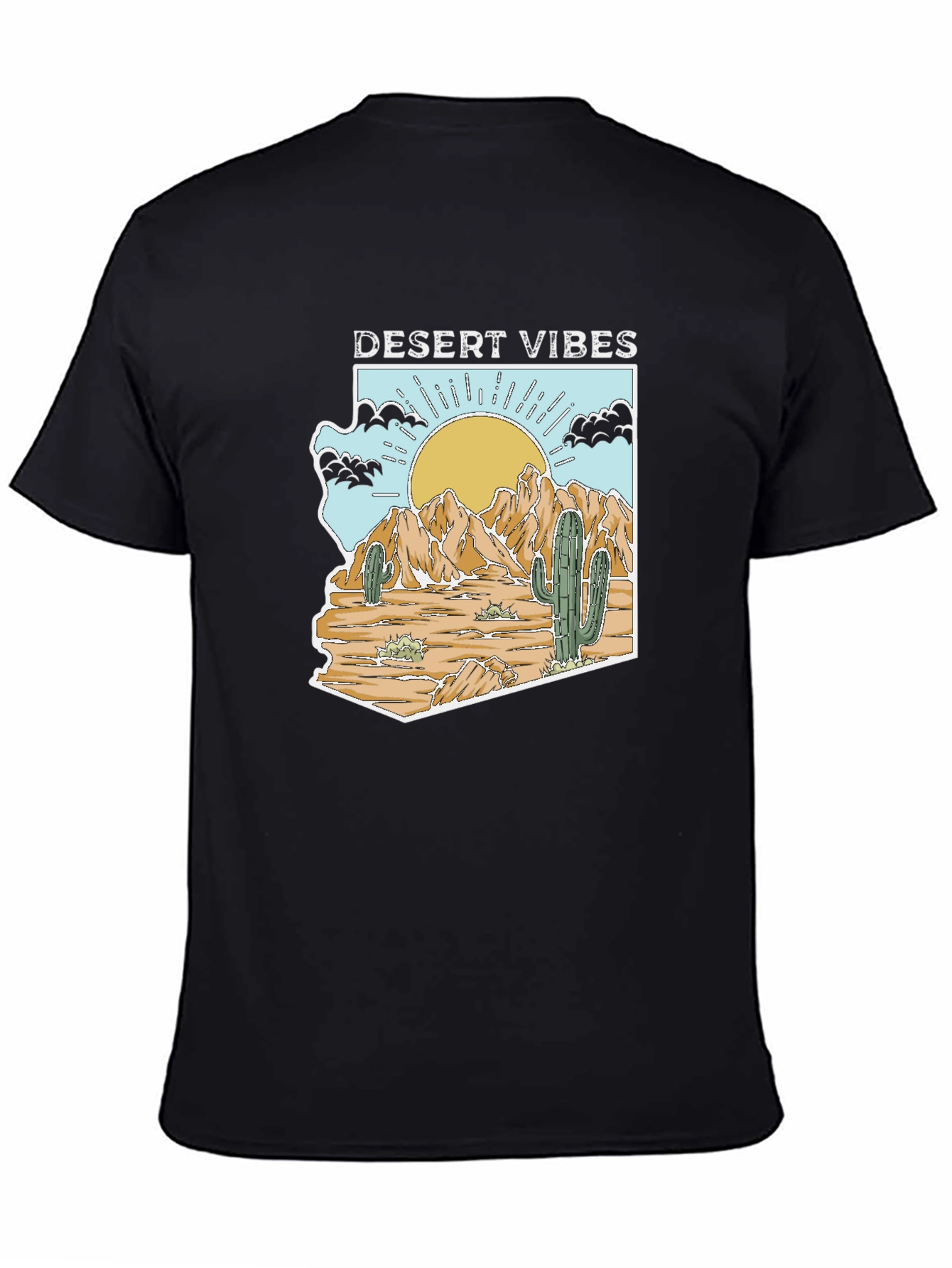 Desert Vibes Arizona Graphic Tee - Mens Black T-Shirt