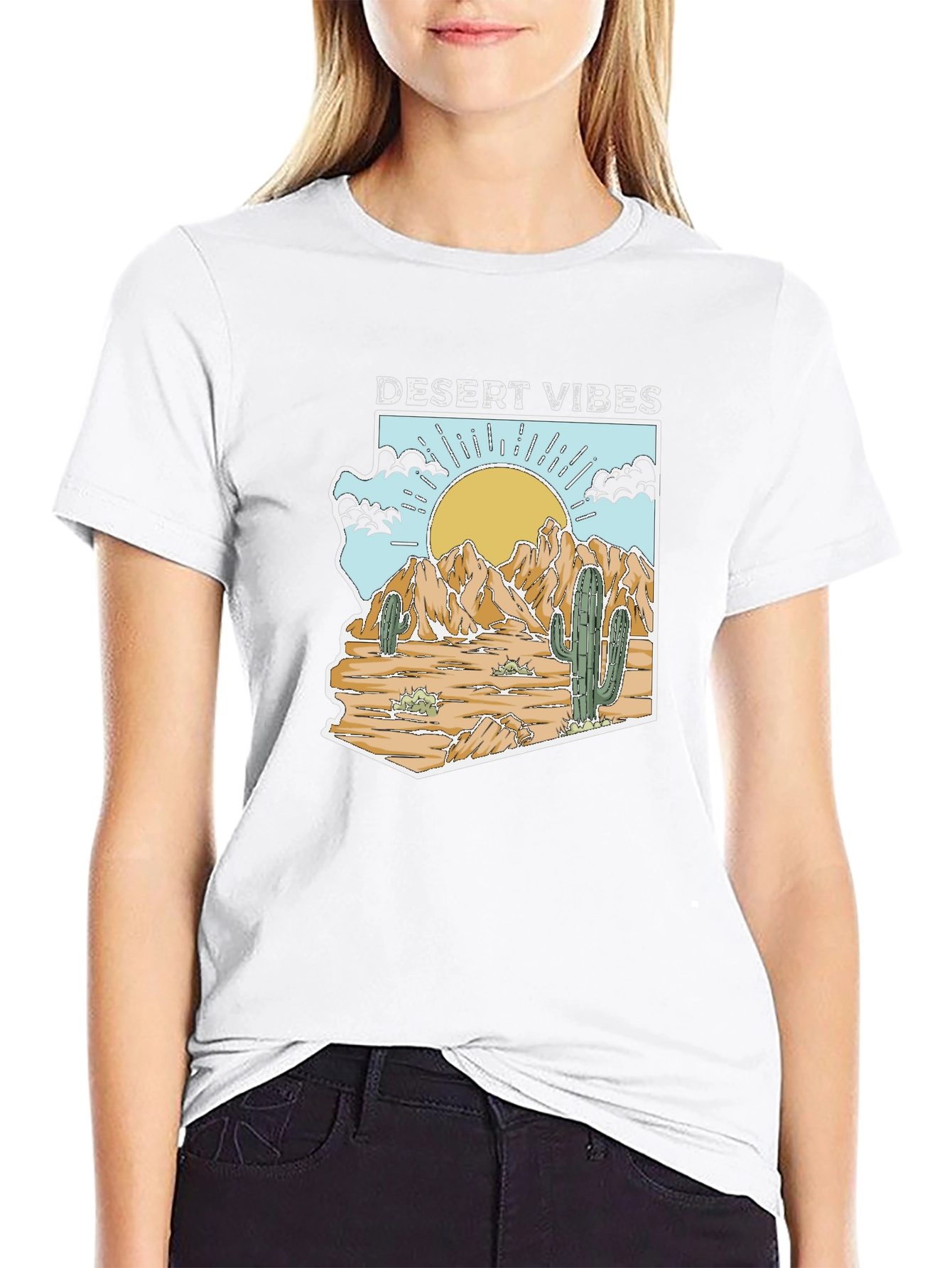 Desert Vibes Arizona Graphic Tee - Mens Black T-Shirt