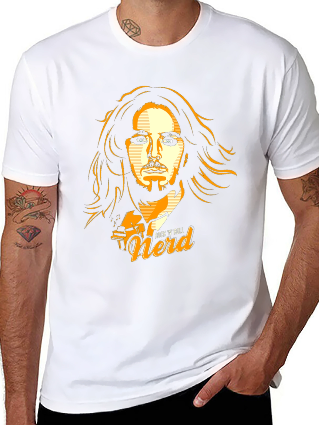Rock N Roll Nerd Graphic T-Shirt - Black
