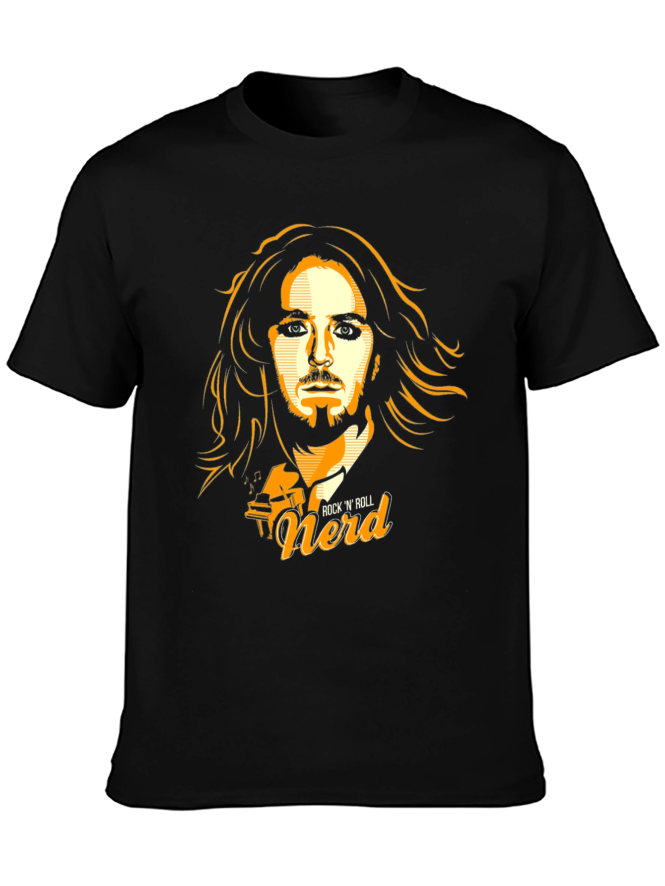 Rock N Roll Nerd Graphic T-Shirt - Black