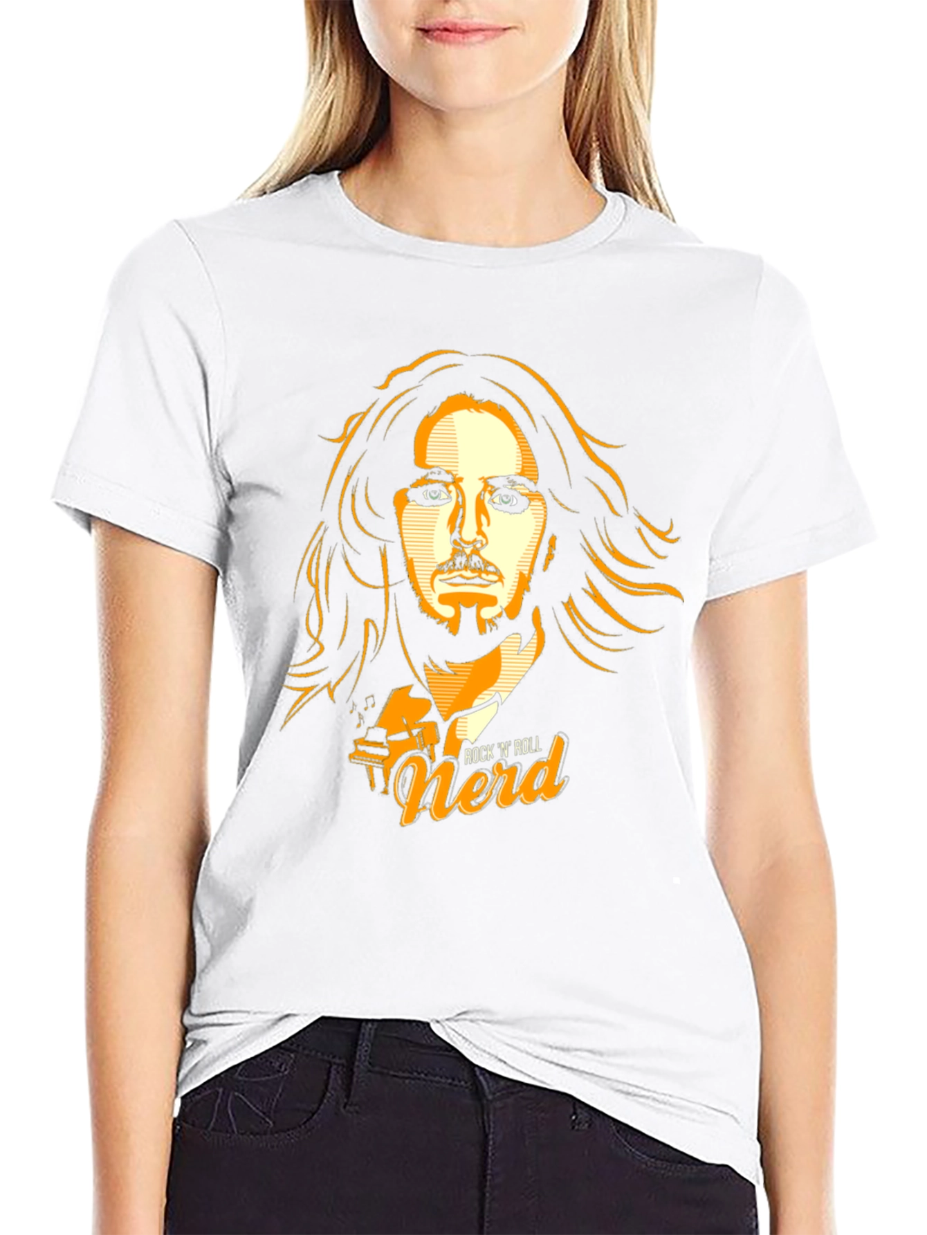 Rock N Roll Nerd Graphic T-Shirt - Black