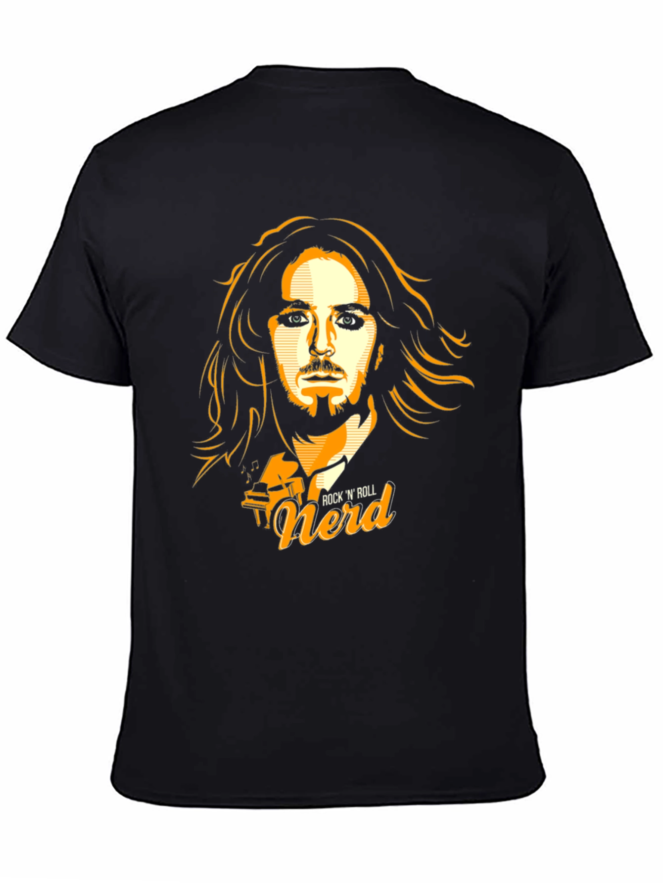 Rock N Roll Nerd Graphic T-Shirt - Black