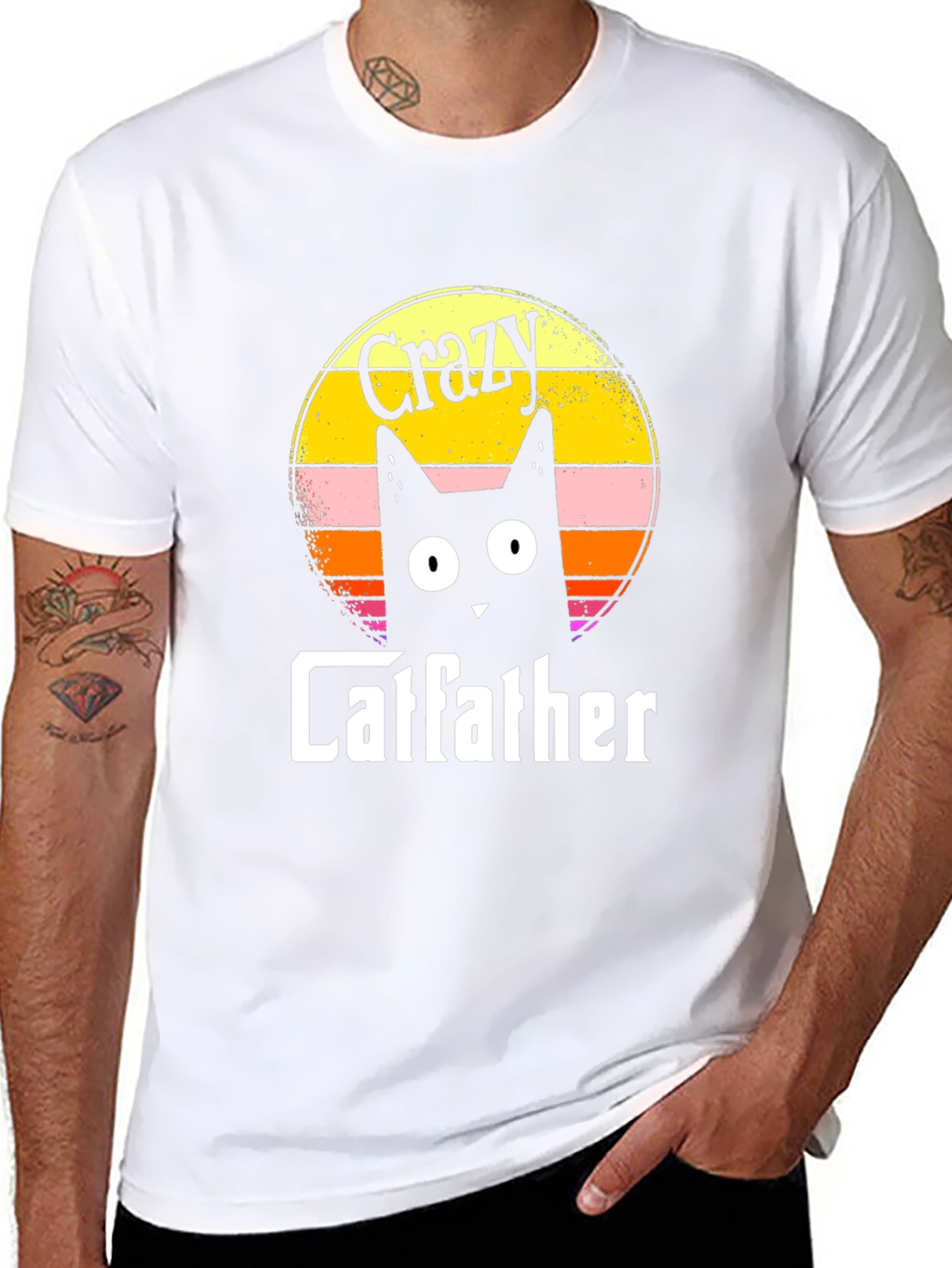 Crazy Catfather Black T-Shirt