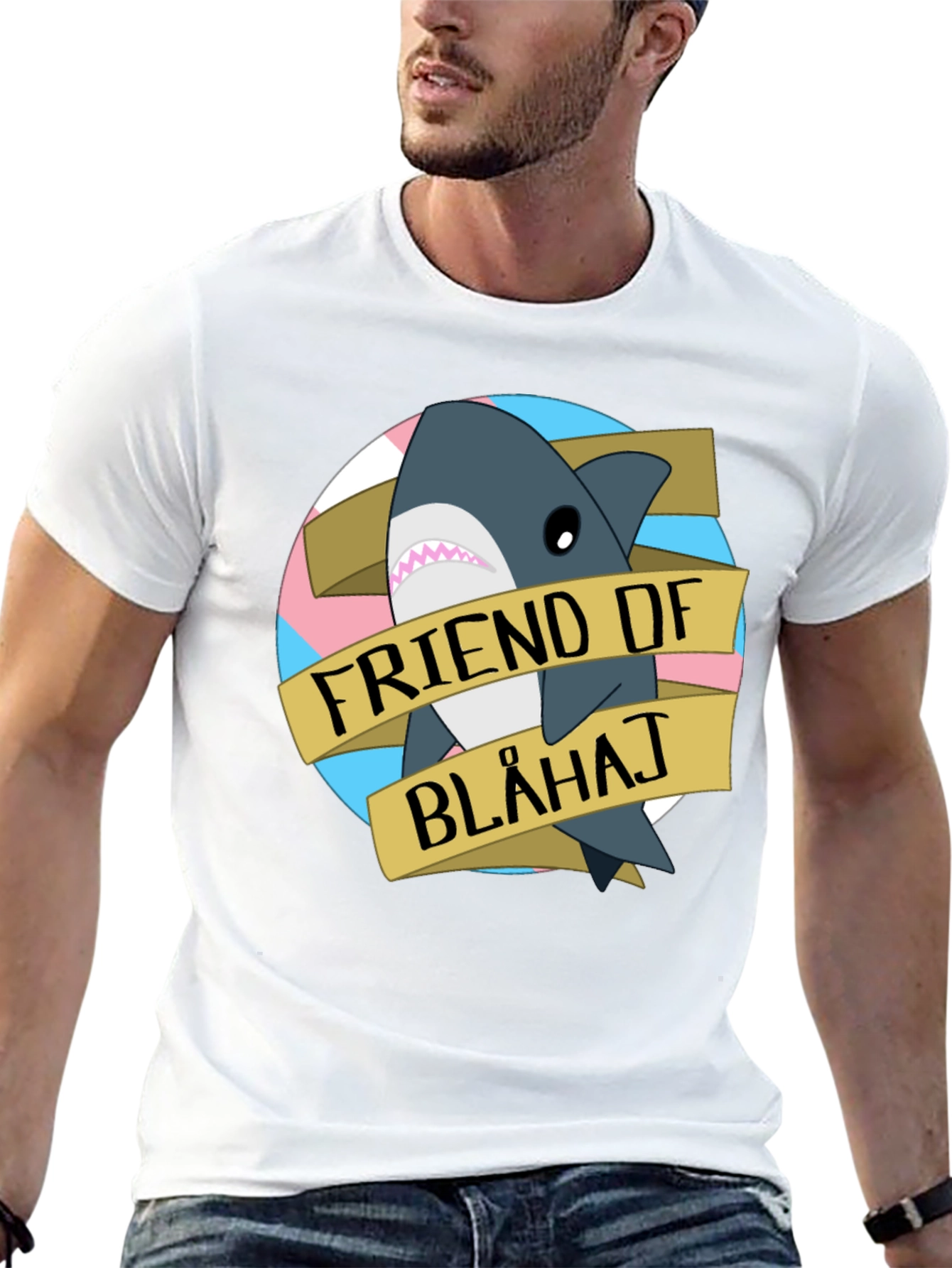 Friend of Blahaj T-Shirt - Trans Pride Shark Tee