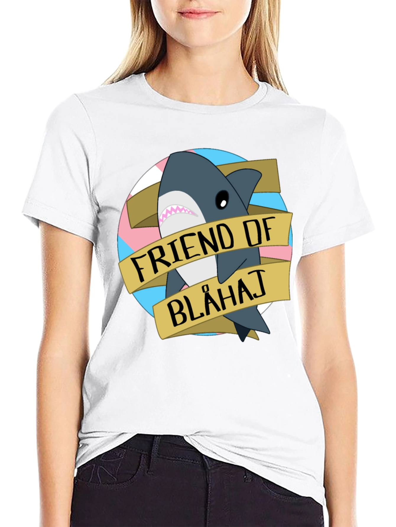 Friend of Blahaj T-Shirt - Trans Pride Shark Tee