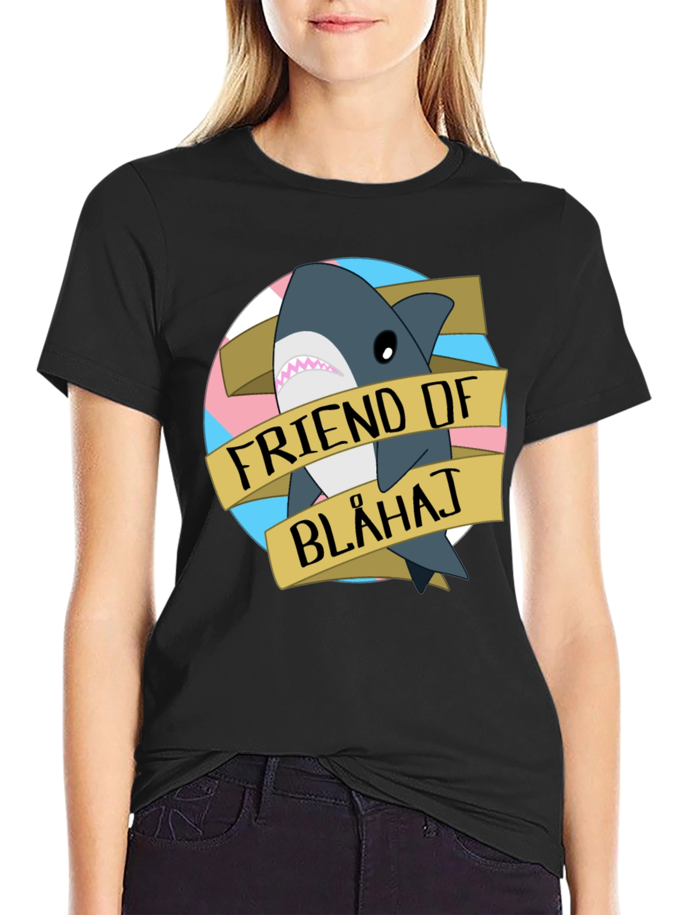 Friend of Blahaj T-Shirt - Trans Pride Shark Tee