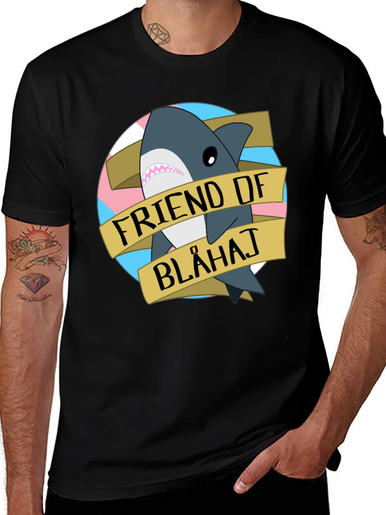 Friend of Blahaj T-Shirt - Trans Pride Shark Tee