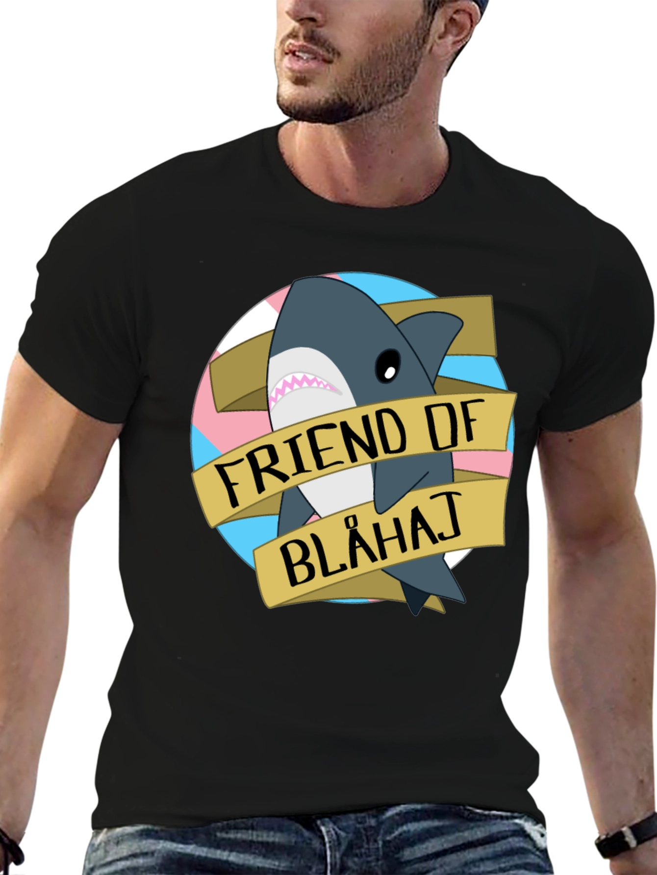 Friend of Blahaj T-Shirt - Trans Pride Shark Tee