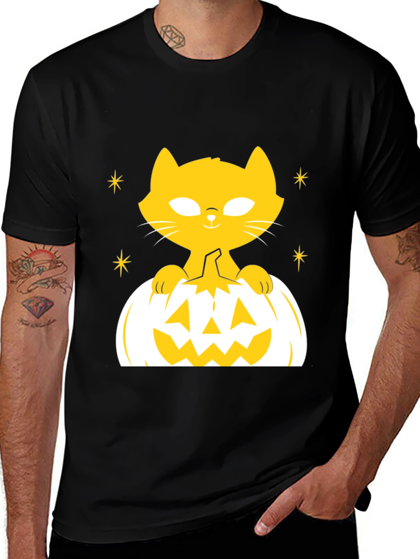 Halloween Cat Pumpkin T-Shirt - Spooky Season Tee