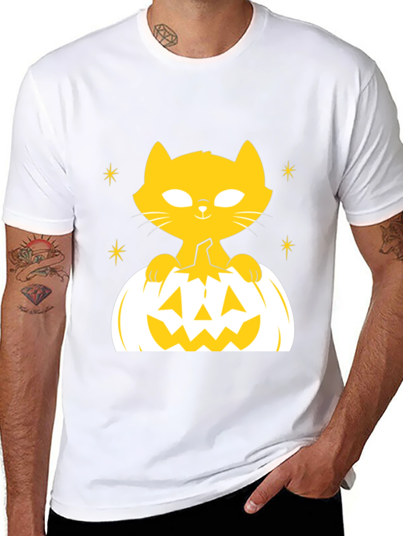 Halloween Cat Pumpkin T-Shirt - Spooky Season Tee