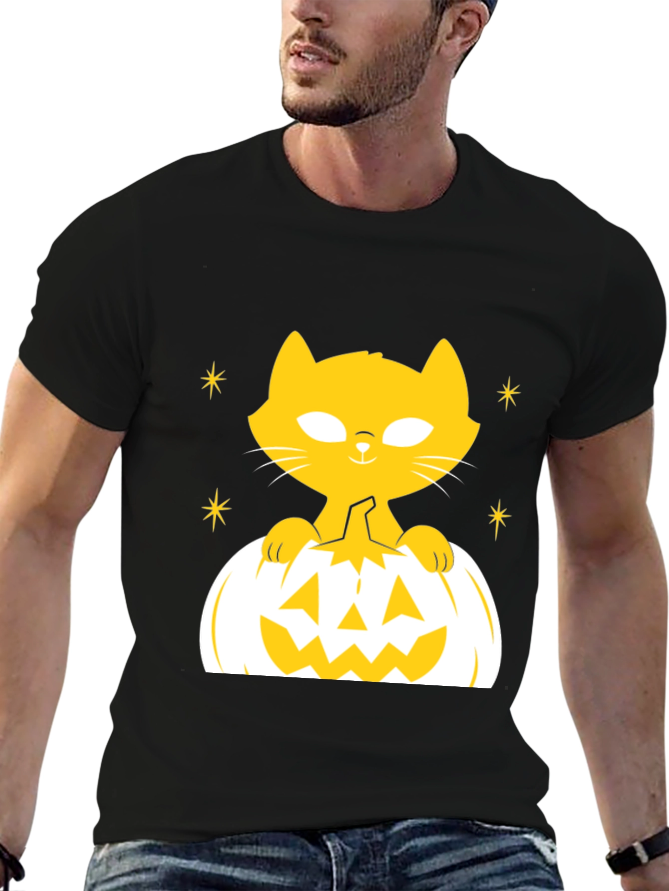 Halloween Cat Pumpkin T-Shirt - Spooky Season Tee