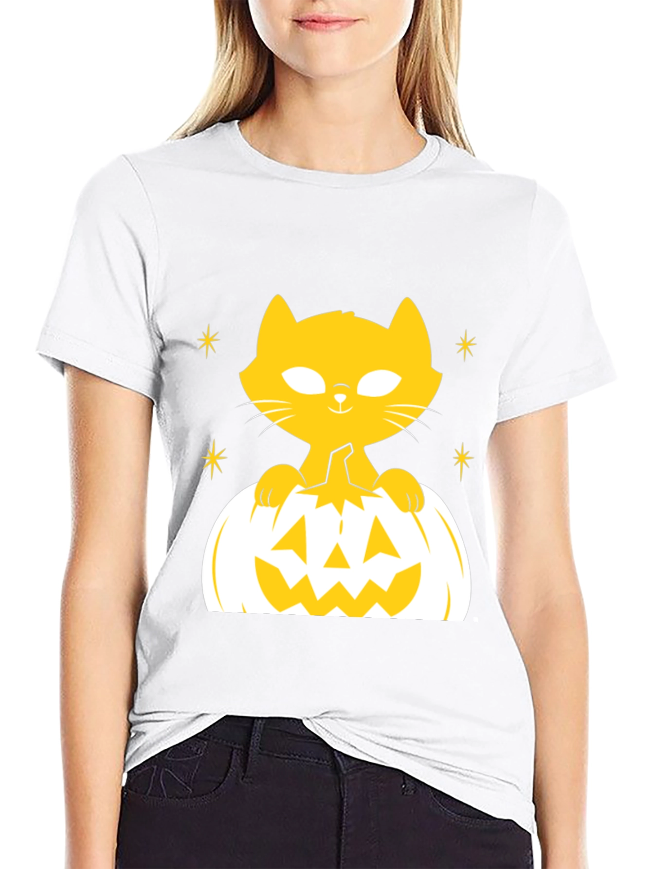 Halloween Cat Pumpkin T-Shirt - Spooky Season Tee