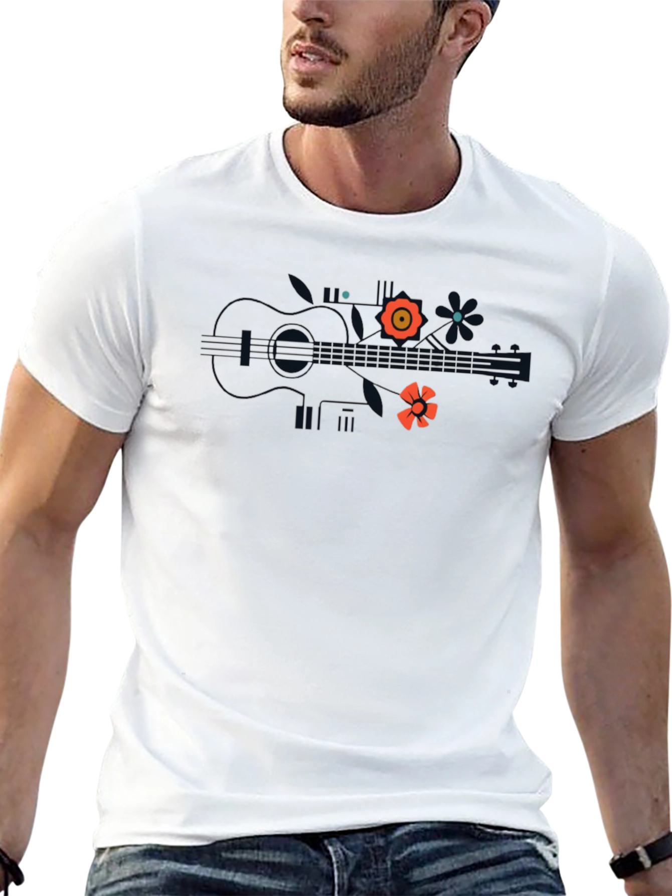 Black Banjo Flower Graphic Tee