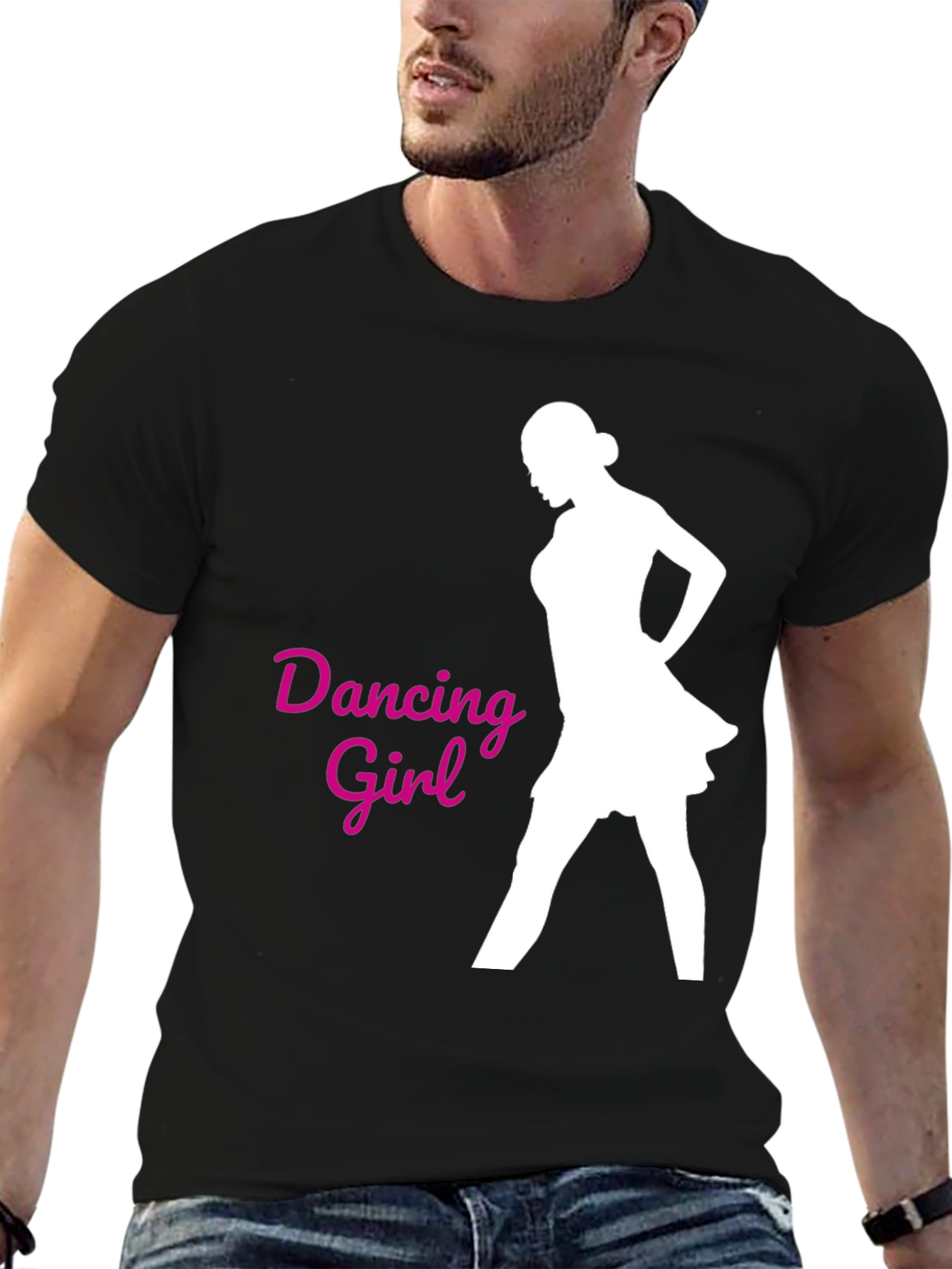 Dancing Girl Graphic Tee - Black