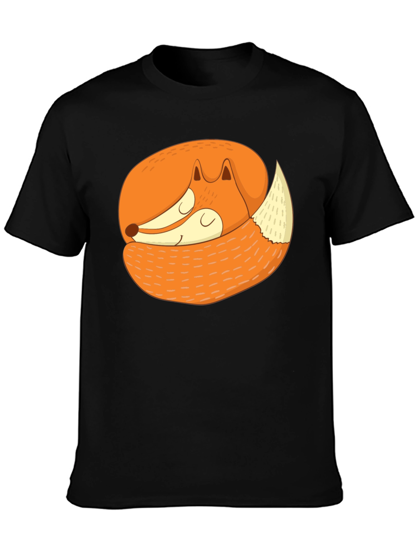 Cute Sleeping Fox Graphic Tee - Soft Cotton Blend