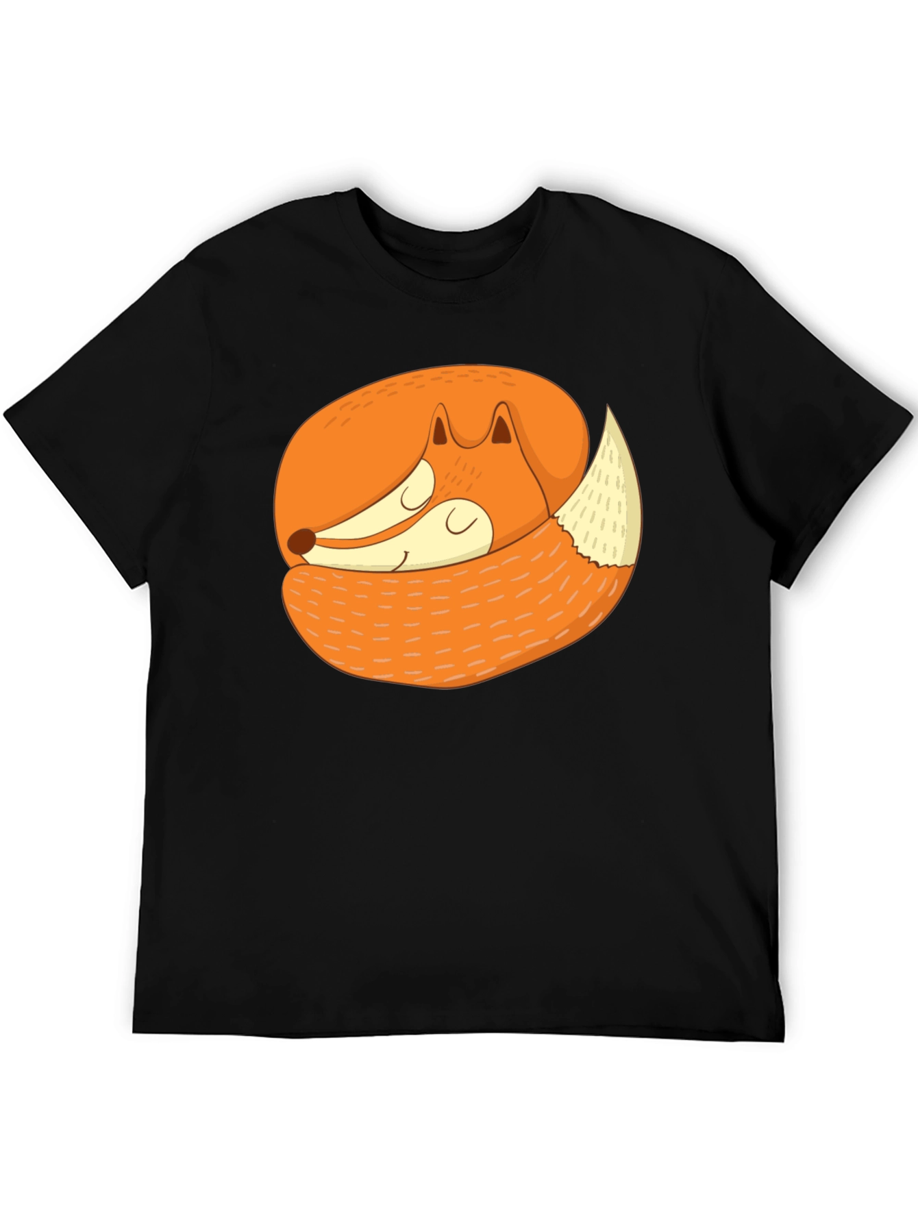 Cute Sleeping Fox Graphic Tee - Soft Cotton Blend