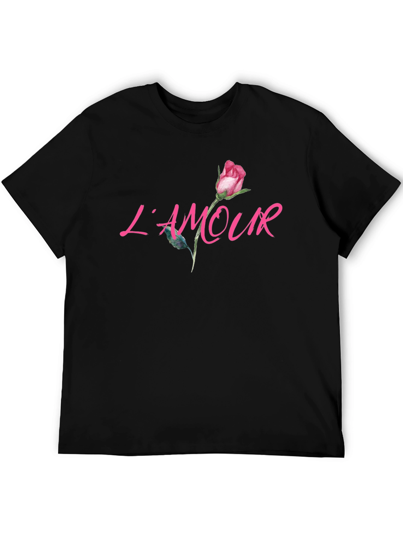 LAmour Rose Graphic Black T-Shirt