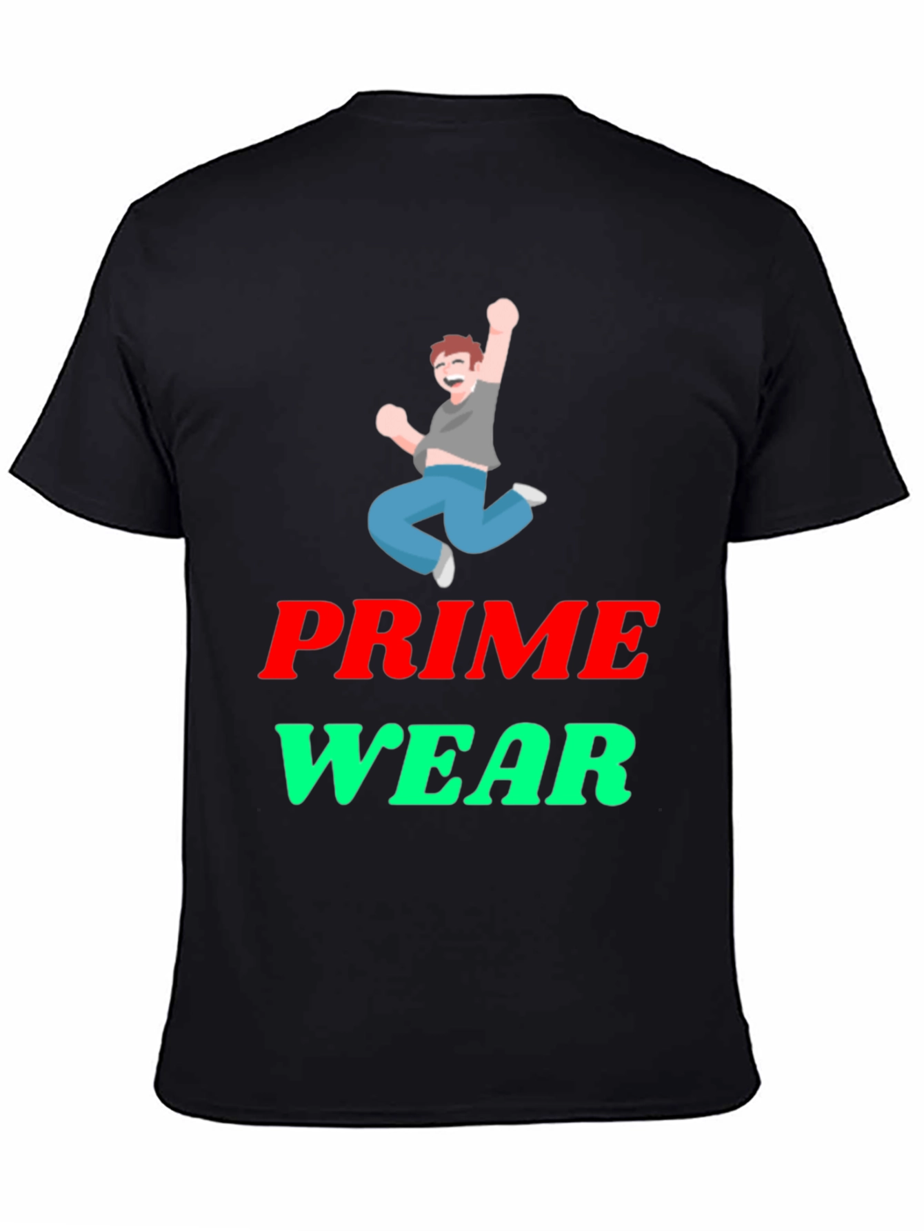 Prime Wear Black Graphic T-Shirt