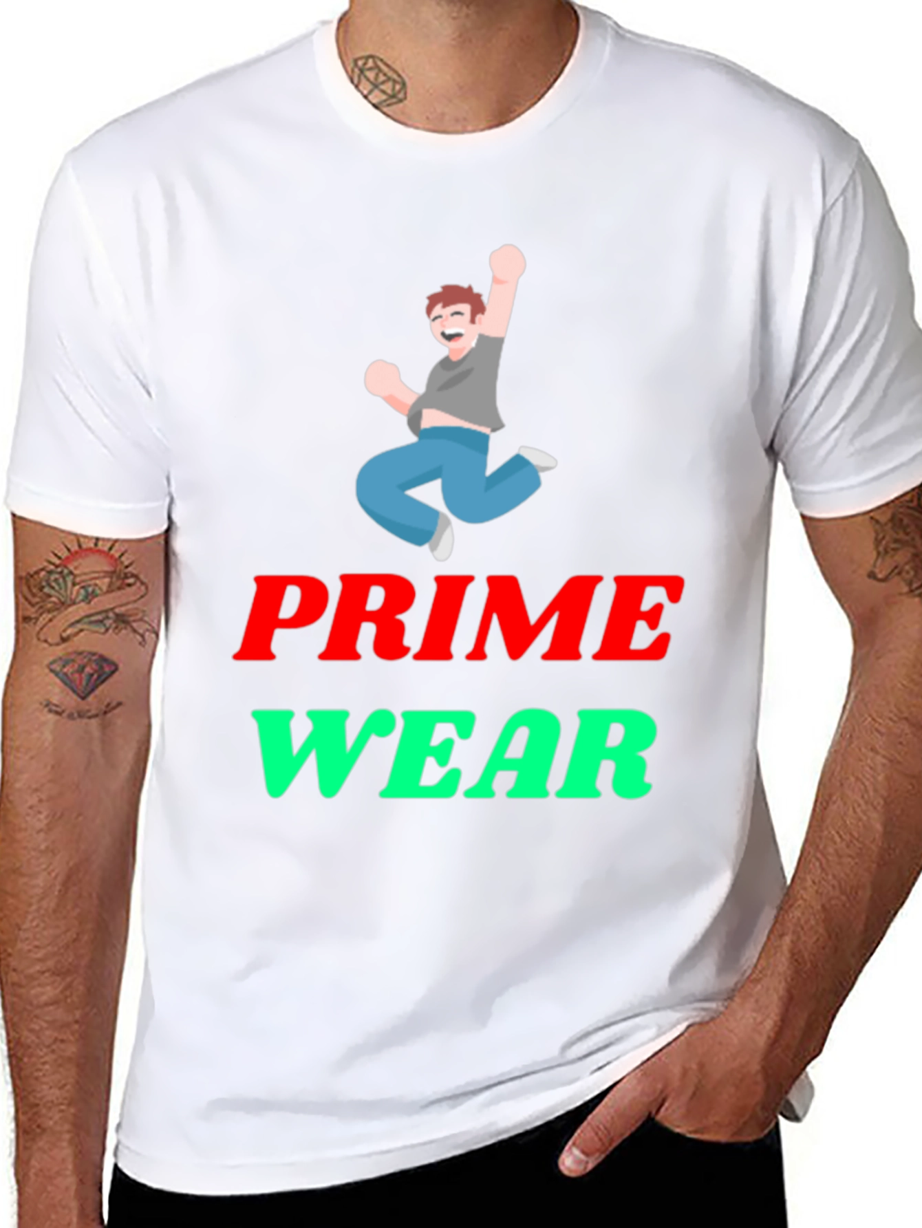 Prime Wear Black Graphic T-Shirt