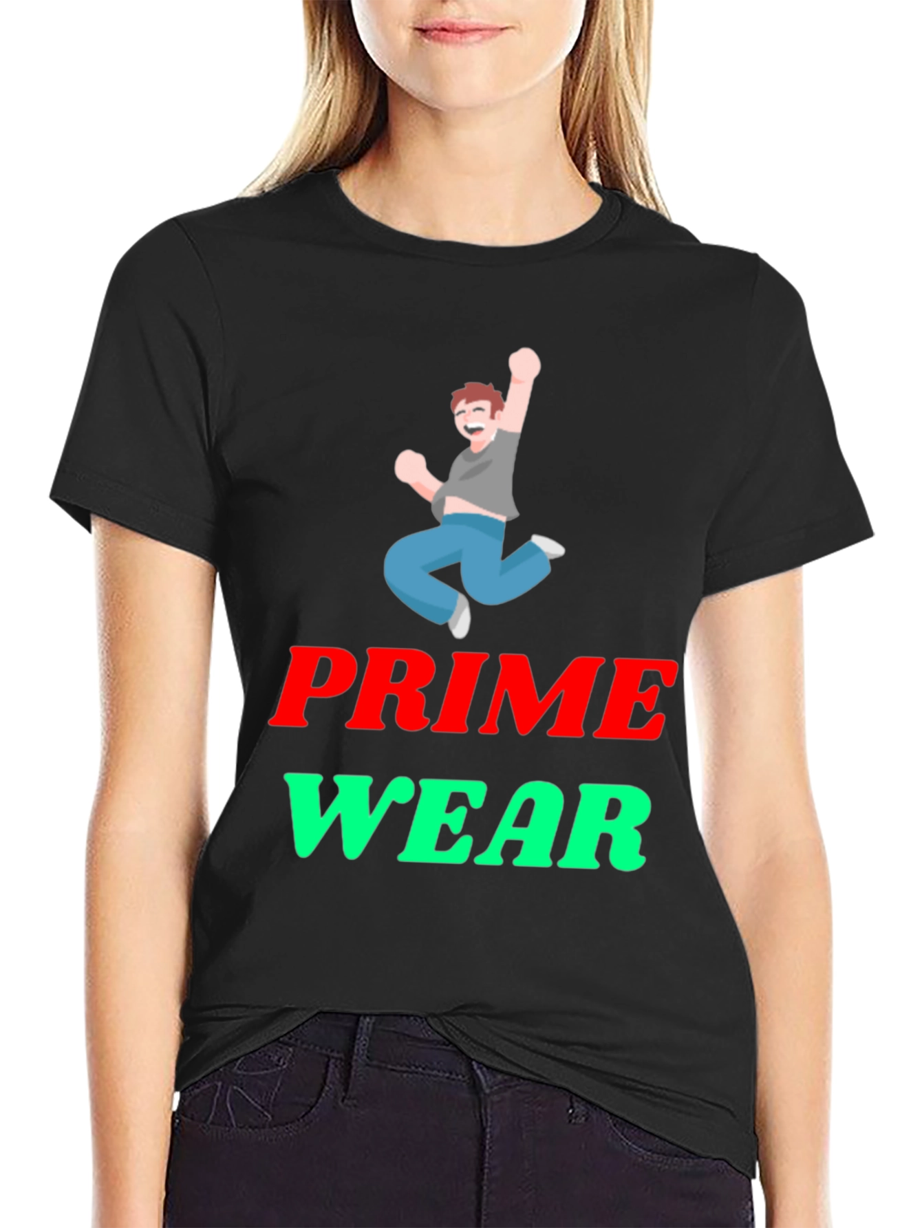 Prime Wear Black Graphic T-Shirt