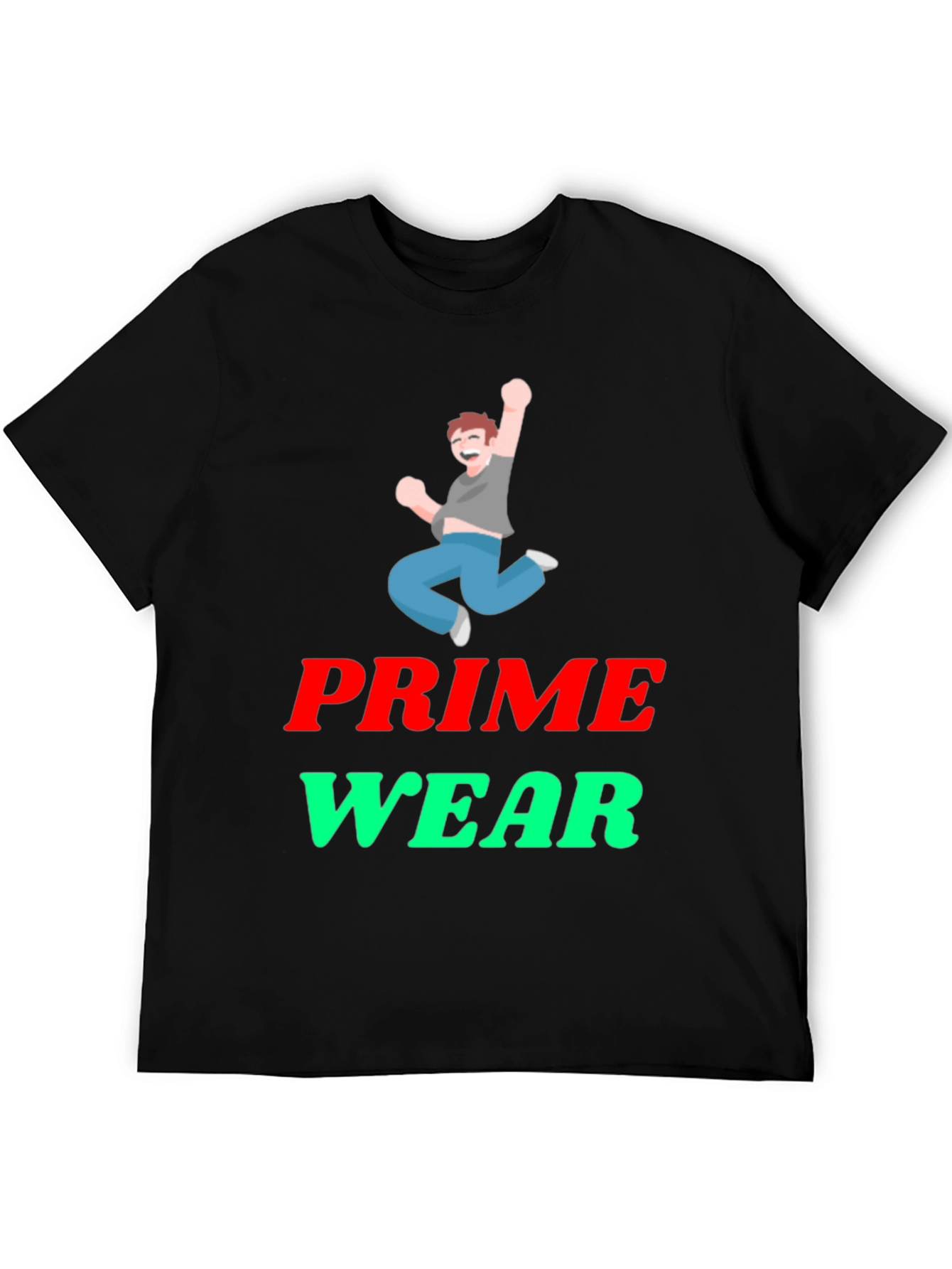 Prime Wear Black Graphic T-Shirt
