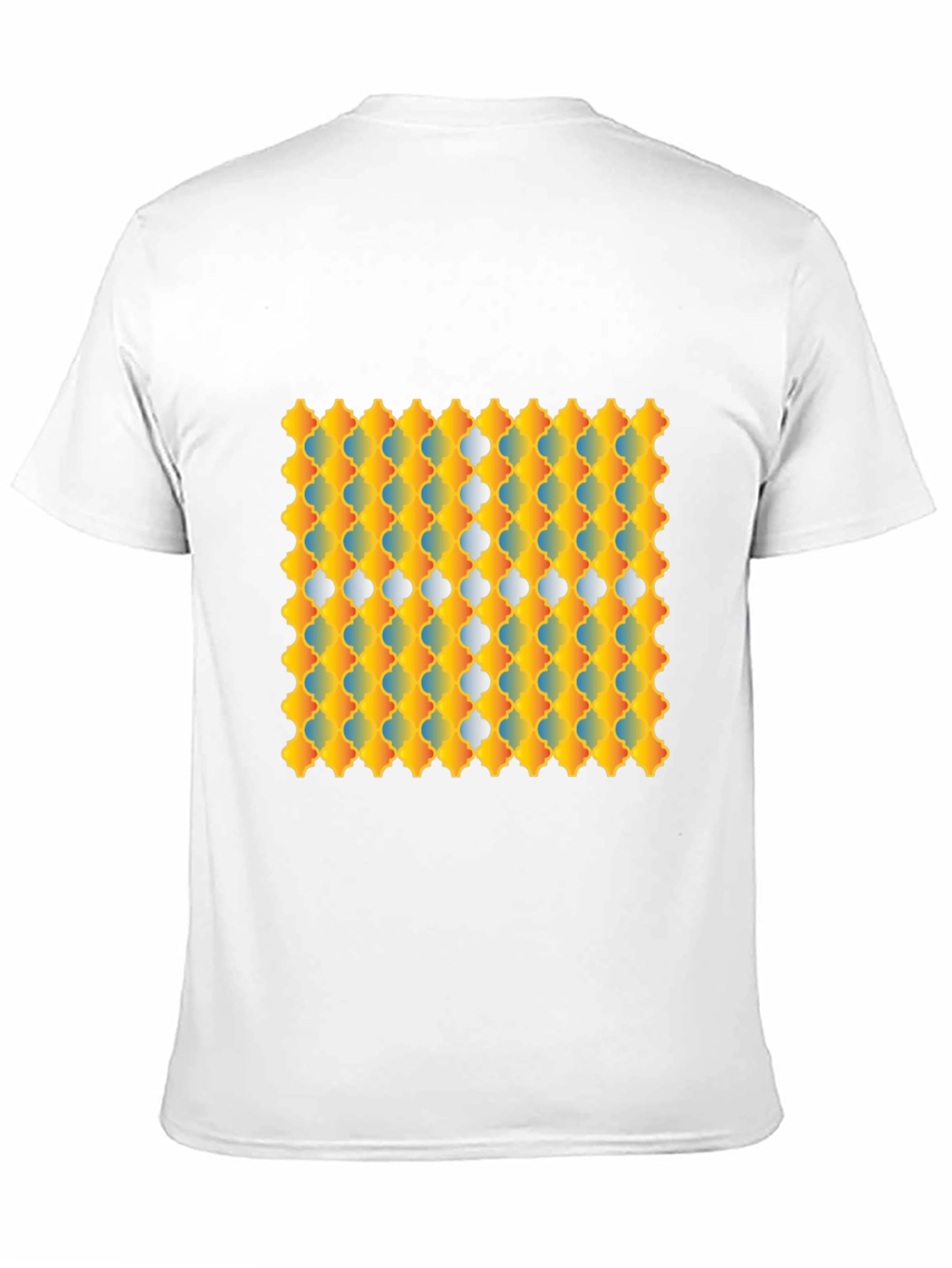 Geometric Patterned Graphic Tee - Modern Style