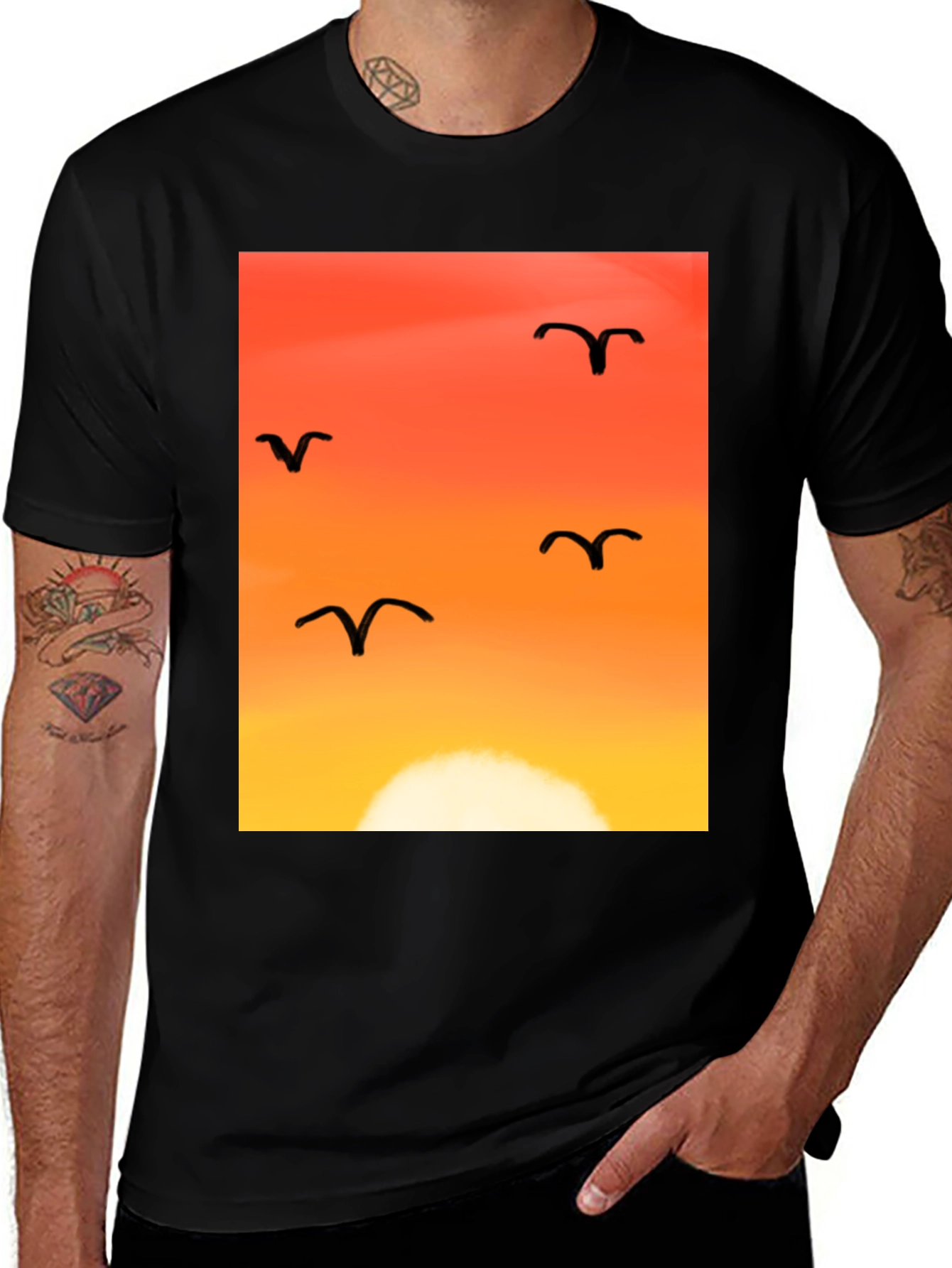 Sunset Birds Graphic Tee