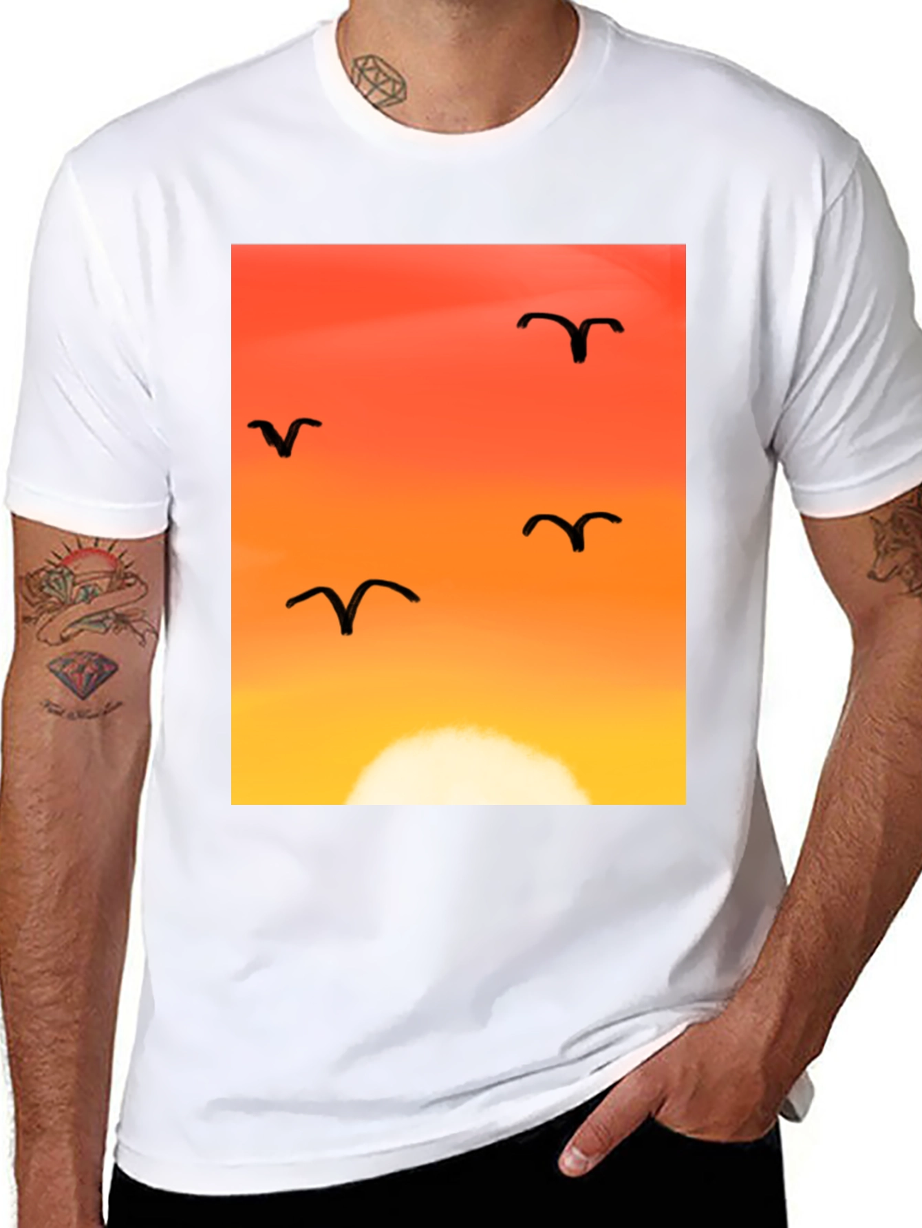 Sunset Birds Graphic Tee