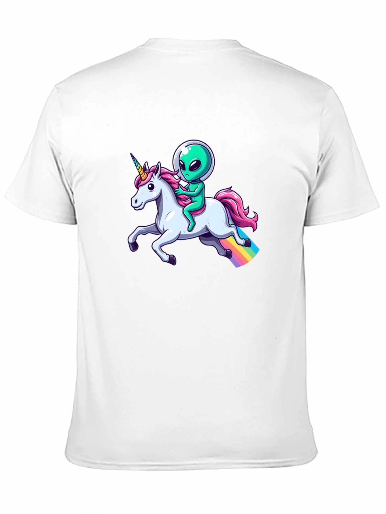 Alien Riding Unicorn Graphic T-Shirt